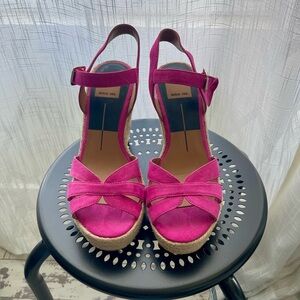Dolce Vita Fuchsia Espadrille Platform Wedge Sandals Pink Women's Size 7.5